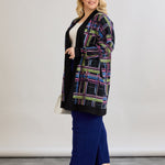 Lange Baumwoll-Strickjacke mit Taschen - schwarz – Schwarz
