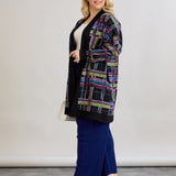 Lange Baumwoll-Strickjacke mit Taschen - schwarz – Schwarz