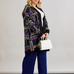 Lange Baumwoll-Strickjacke mit Taschen - schwarz – Schwarz