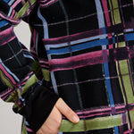 Lange Baumwoll-Strickjacke mit Taschen - schwarz – Schwarz