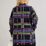 Lange Baumwoll-Strickjacke mit Taschen - schwarz – Schwarz
