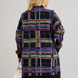 Lange Baumwoll-Strickjacke mit Taschen - schwarz – Schwarz