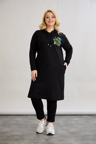 Baumwoll-Tunika-Kleid mit Print