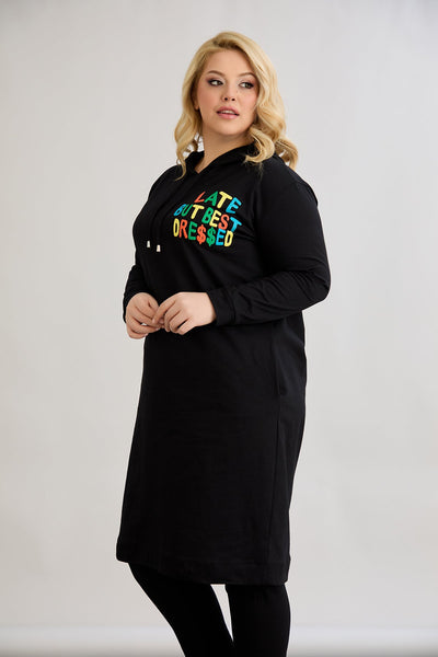 Baumwoll-Tunika-Kleid mit Print