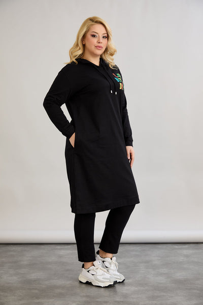 Baumwoll-Tunika-Kleid mit Print