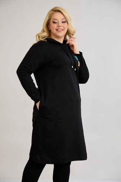 Baumwoll-Tunika-Kleid mit Print