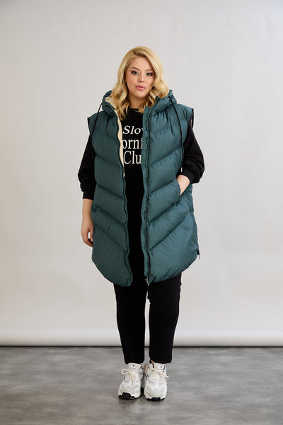 Warme Weste – Oversize - Grün