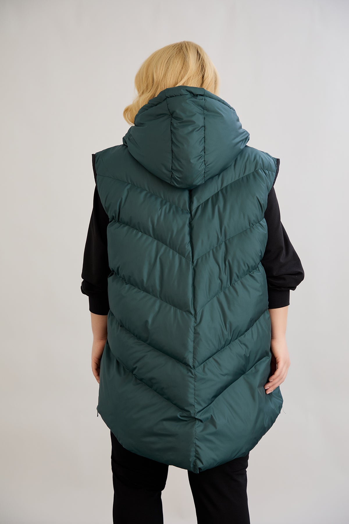 Warme Weste – Oversize - Grün