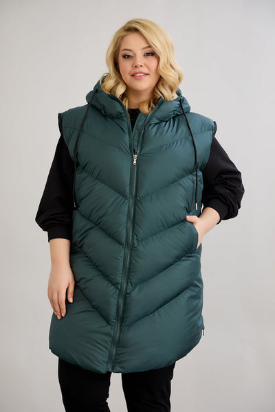 Warme Weste – Oversize - Grün