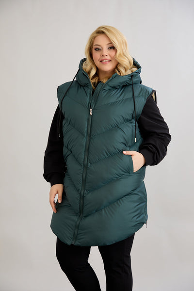 Warme Weste – Oversize - Grün