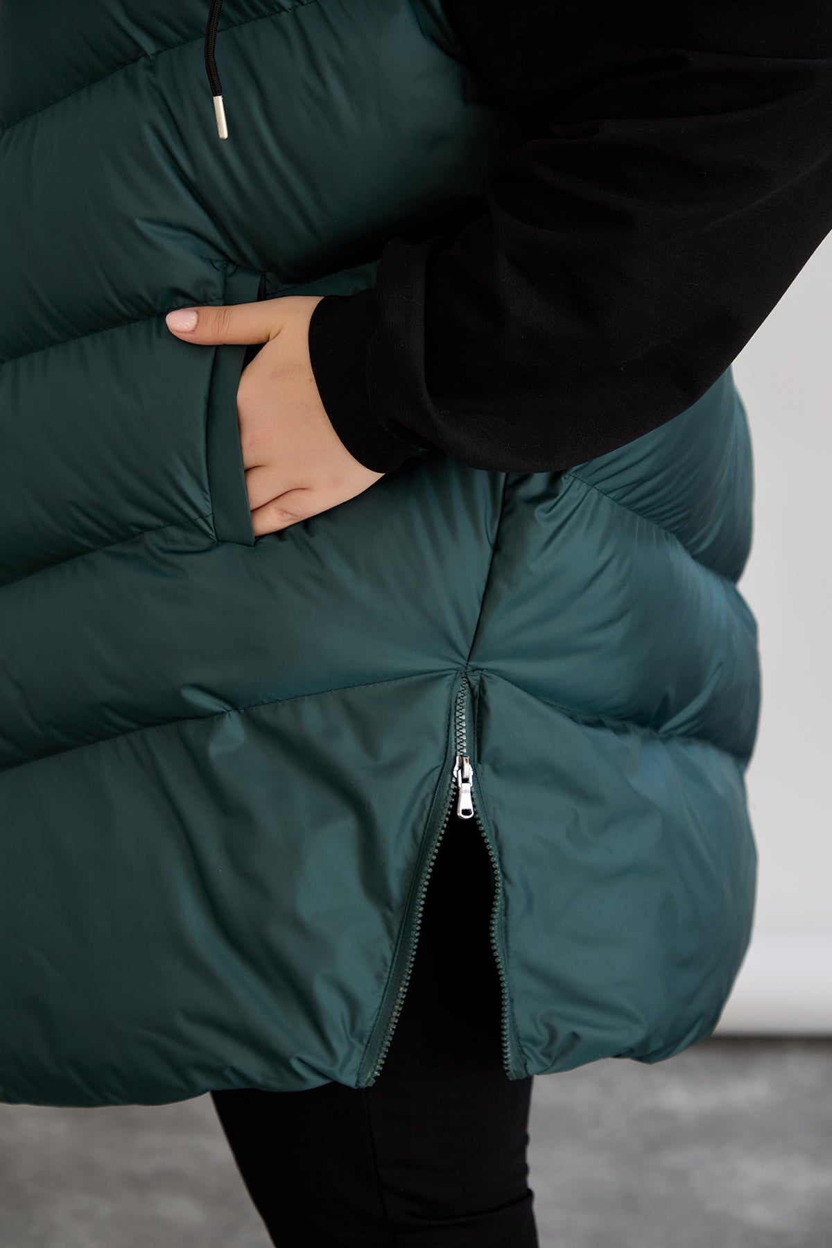 Warme Weste – Oversize - Grün