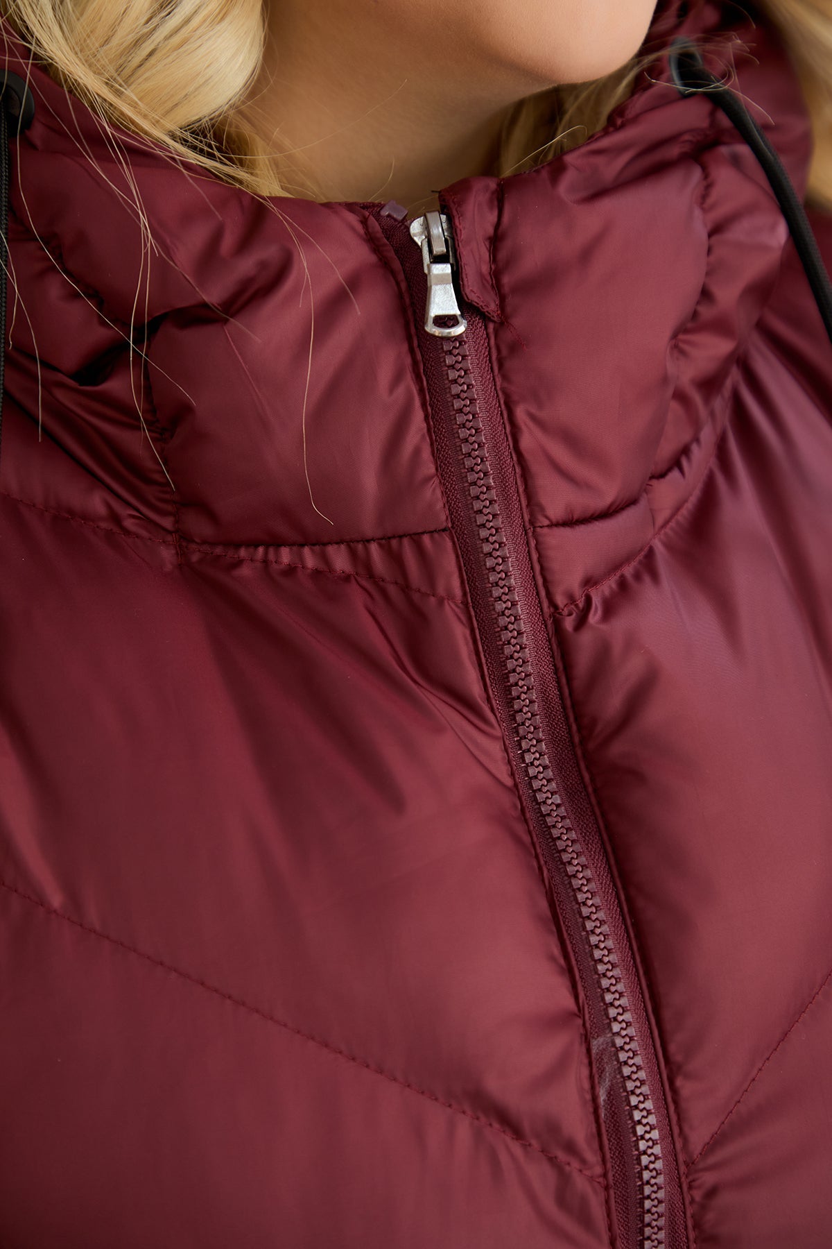 Warme Weste – Oversize - Weinrot