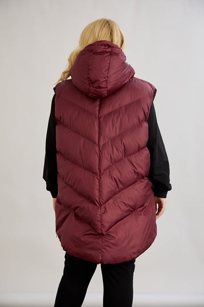 Warme Weste – Oversize - Weinrot