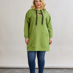 Langes Hoodie mit Cut-Out - Grün – Grün