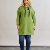 Langes Hoodie mit Cut-Out - Grün – Grün