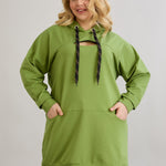 Langes Hoodie mit Cut-Out - Grün – Grün