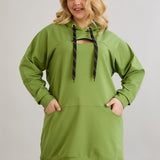 Langes Hoodie mit Cut-Out - Grün – Grün