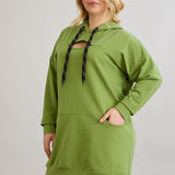 Langes Hoodie mit Cut-Out - Grün – Grün