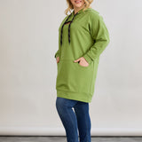 Langes Hoodie mit Cut-Out - Grün – Grün