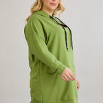 Langes Hoodie mit Cut-Out - Grün – Grün