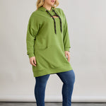 Langes Hoodie mit Cut-Out - Grün – Grün
