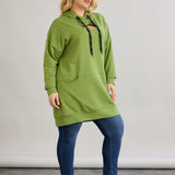Langes Hoodie mit Cut-Out - Grün – Grün