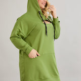 Langes Hoodie mit Cut-Out - Grün – Grün