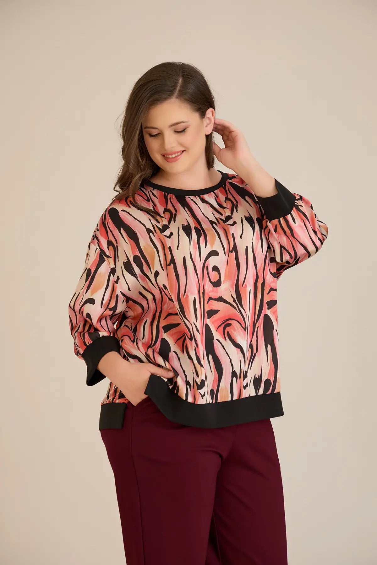 Elegante Herbstbluse - warme Töne – Warme Töne
