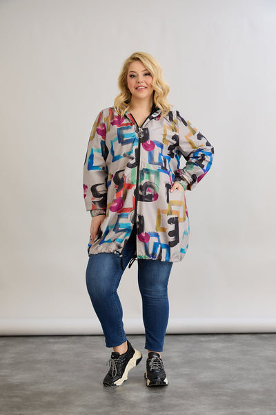 Leichte Frühlingsjacke mit Print und Baumwollfutter