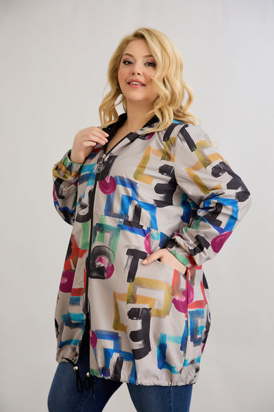 Leichte Frühlingsjacke mit Print und Baumwollfutter