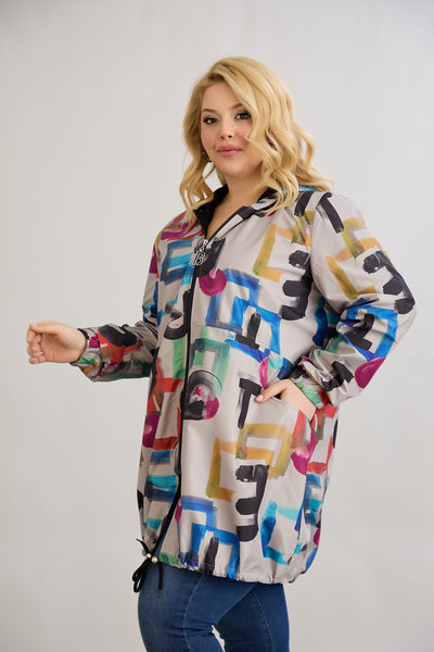 Leichte Frühlingsjacke mit Print und Baumwollfutter