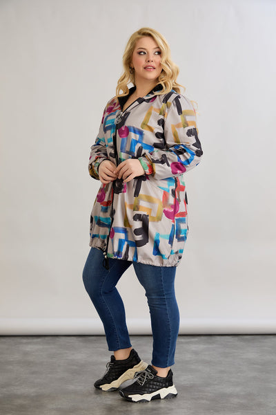Leichte Frühlingsjacke mit Print und Baumwollfutter
