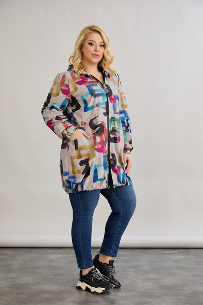 Leichte Frühlingsjacke mit Print und Baumwollfutter
