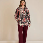 Elegante Hemdbluse aus feiner Viskose – Bordeaux – Burgund