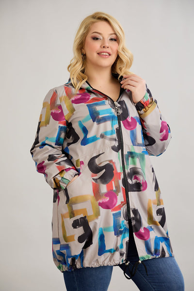 Leichte Frühlingsjacke mit Print und Baumwollfutter