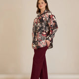 Elegante Hemdbluse aus feiner Viskose – Bordeaux – Burgund