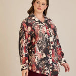 Elegante Hemdbluse aus feiner Viskose – Bordeaux – Burgund