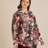 Elegante Hemdbluse aus feiner Viskose – Bordeaux – Burgund