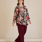 Elegante Hemdbluse aus feiner Viskose – Bordeaux – Burgund