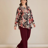 Elegante Hemdbluse aus feiner Viskose – Bordeaux – Burgund
