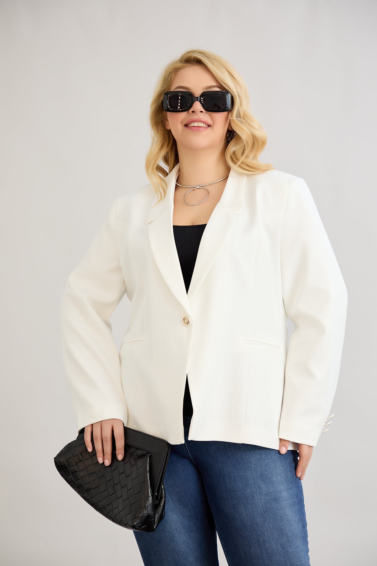 Elegante und moderne Jacke mit Futter - Weiß