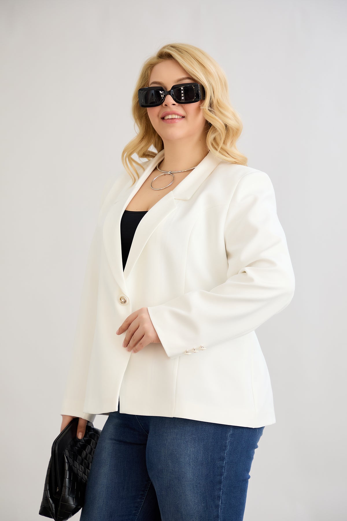 Elegante und moderne Jacke mit Futter - Weiß