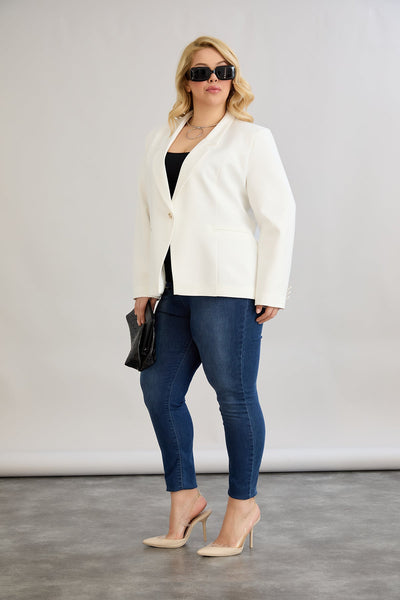 Elegante und moderne Jacke mit Futter - Weiß