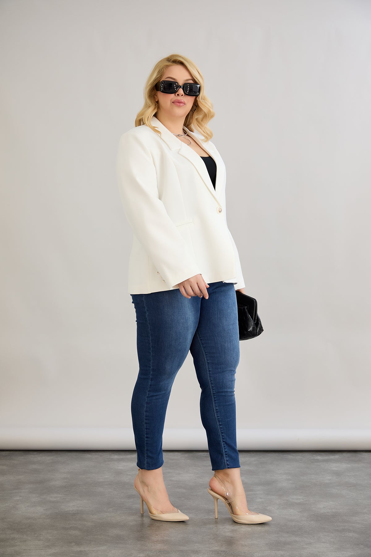 Elegante und moderne Jacke mit Futter - Weiß