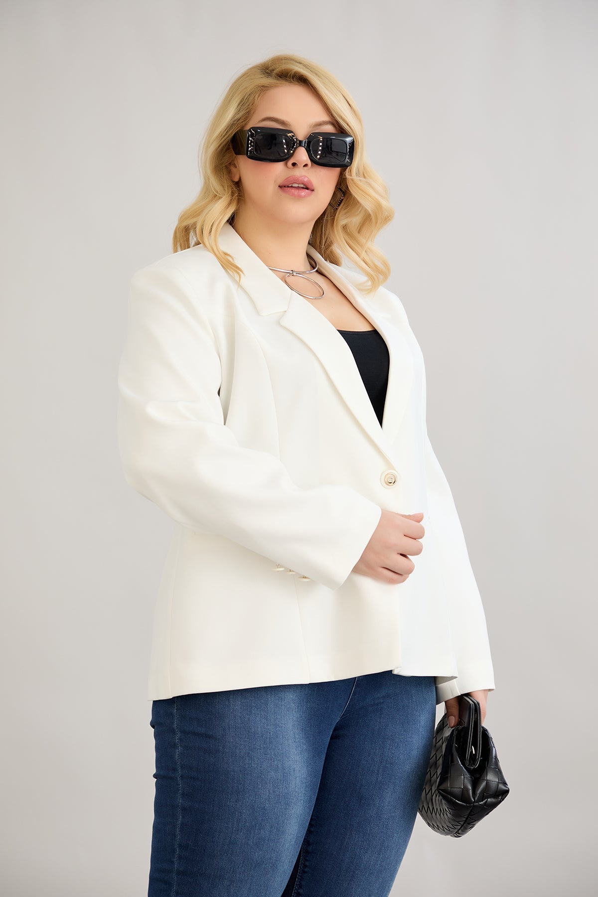 Elegante und moderne Jacke mit Futter - Weiß