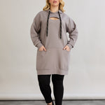 Langes Hoodie mit Cut-Out - Grau – Grau