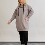 Langes Hoodie mit Cut-Out - Grau – Grau
