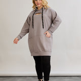 Langes Hoodie mit Cut-Out - Grau – Grau