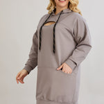 Langes Hoodie mit Cut-Out - Grau – Grau
