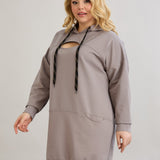 Langes Hoodie mit Cut-Out - Grau – Grau